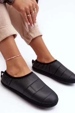 Damskie Kapcie Ocieplane Czarne Big Star KK274604