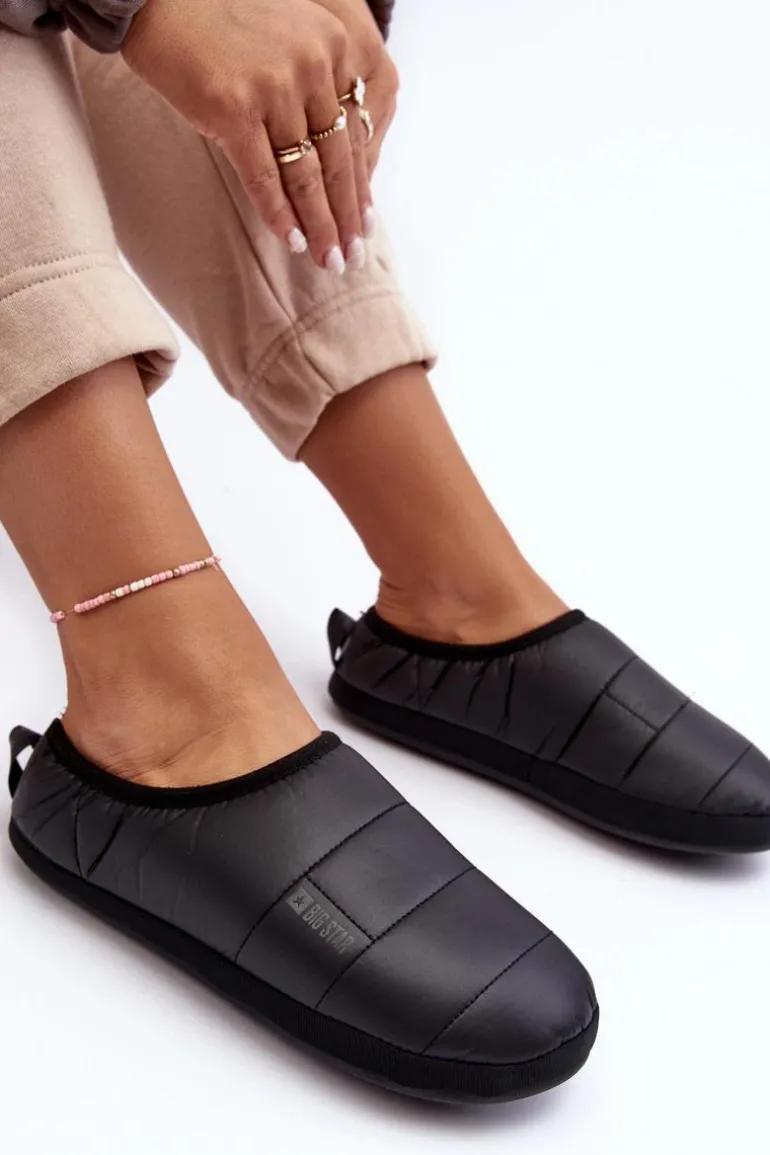 Damskie Kapcie Ocieplane Czarne Big Star KK274604