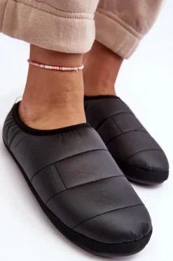 Damskie Kapcie Ocieplane Czarne Big Star KK274604