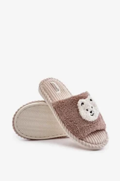 Damskie Kapcie Z Misiem Brązowe Lavetire
