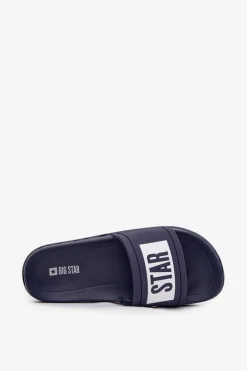 Damskie Klapki Big Star DD274A265 Granatowo-Białe