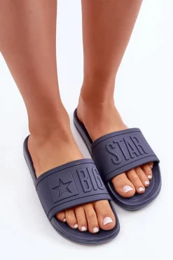 Damskie Klapki Big Star DD274A269 Granatowe