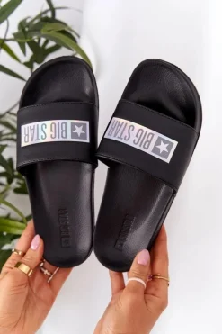 Damskie Klapki Big Star HH274A036 Czarne