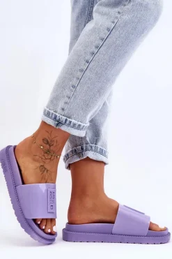 Damskie Klapki Big Star JJ274A304 Fioletowe