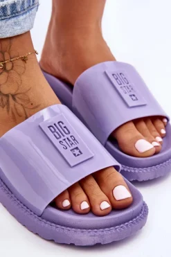Damskie Klapki Big Star JJ274A304 Fioletowe