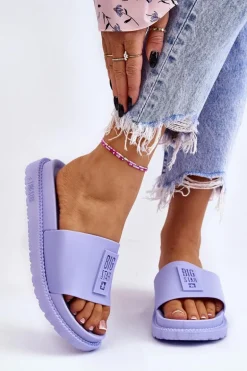 Damskie Klapki Big Star LL274431 Jasnofioletowe