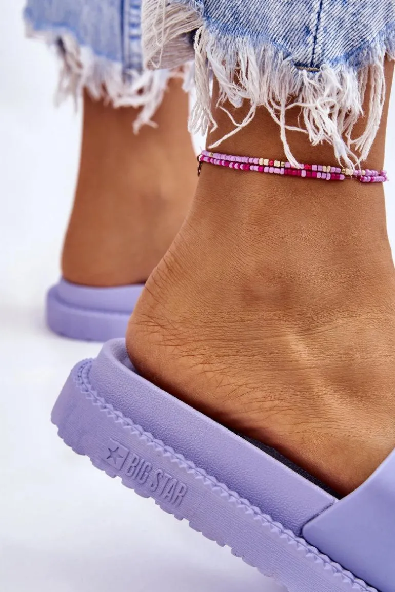 Damskie Klapki Big Star LL274431 Jasnofioletowe