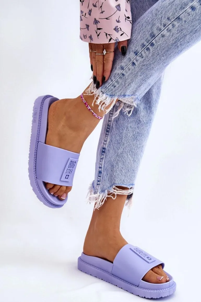 Damskie Klapki Big Star LL274431 Jasnofioletowe