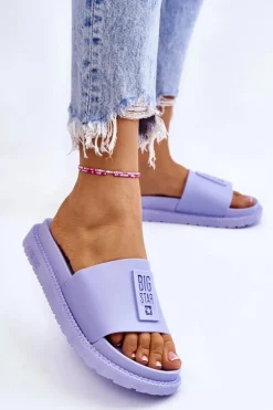 Damskie Klapki Big Star LL274431 Jasnofioletowe