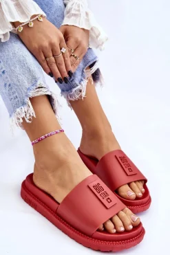 Damskie Klapki Big Star LL274430 Czerwone