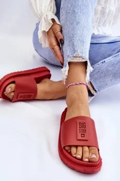 Damskie Klapki Big Star LL274430 Czerwone