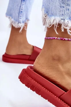 Damskie Klapki Big Star LL274430 Czerwone