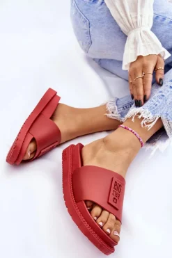 Damskie Klapki Big Star LL274430 Czerwone