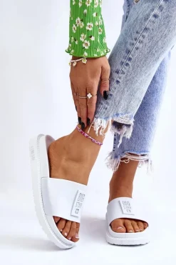 Damskie Klapki Big Star LL274428 Białe