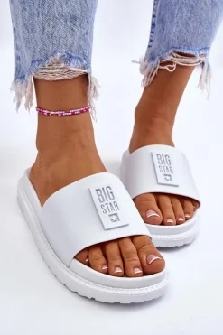Damskie Klapki Big Star LL274428 Białe
