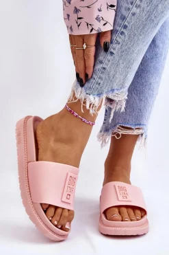 Damskie Klapki Big Star LL274425 Jasnoróżowe