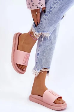 Damskie Klapki Big Star LL274425 Jasnoróżowe