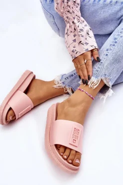 Damskie Klapki Big Star LL274425 Jasnoróżowe