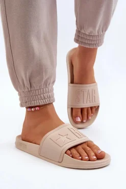 Damskie Klapki Big Star NN274A645 Beżowe