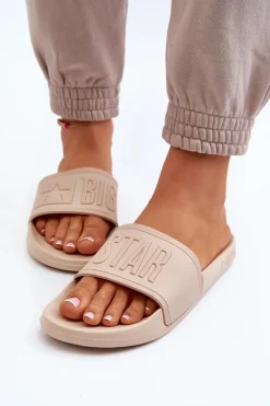 Damskie Klapki Big Star NN274A645 Beżowe