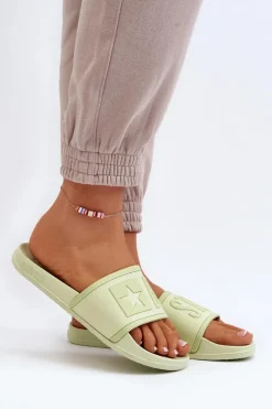 Damskie Klapki Big Star NN274A646 Limonkowe