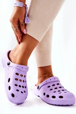 Damskie Klapki Fioletowe Piankowe EVA