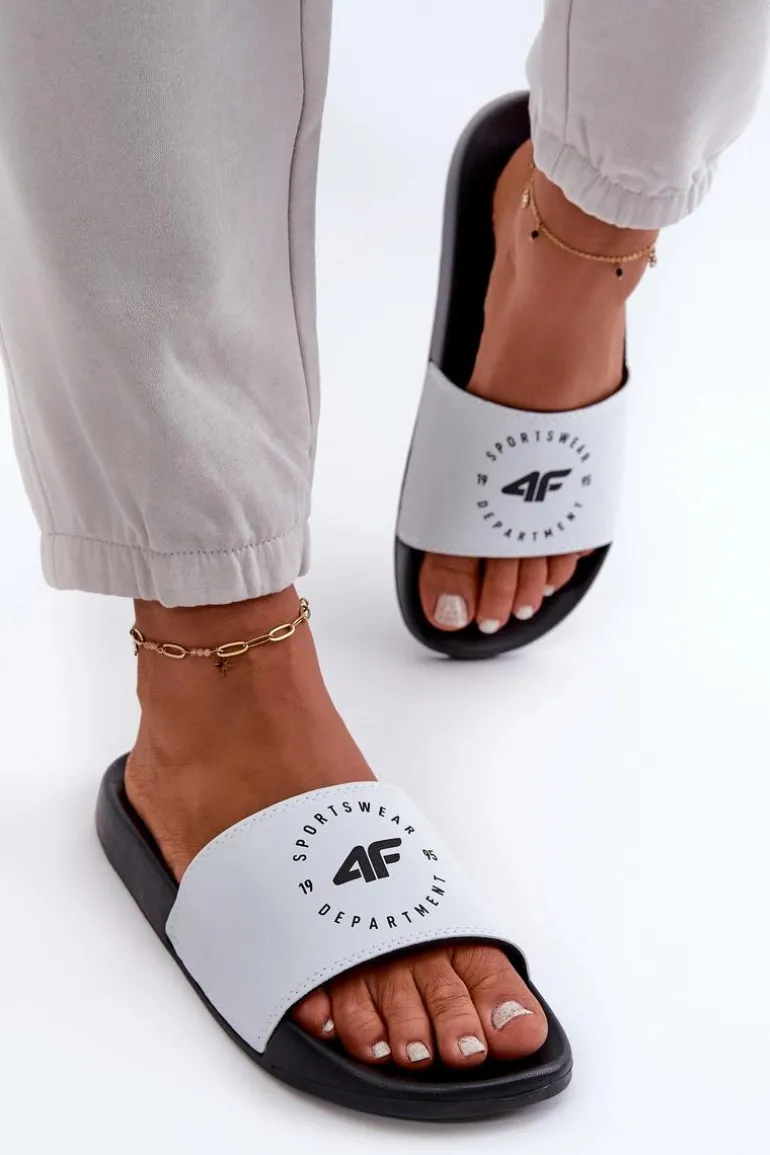 Damskie Klapki 4FMM00FFLIF044A-10S Biało-Czarne