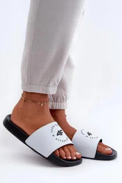 Damskie Klapki 4FMM00FFLIF044A-10S Biało-Czarne