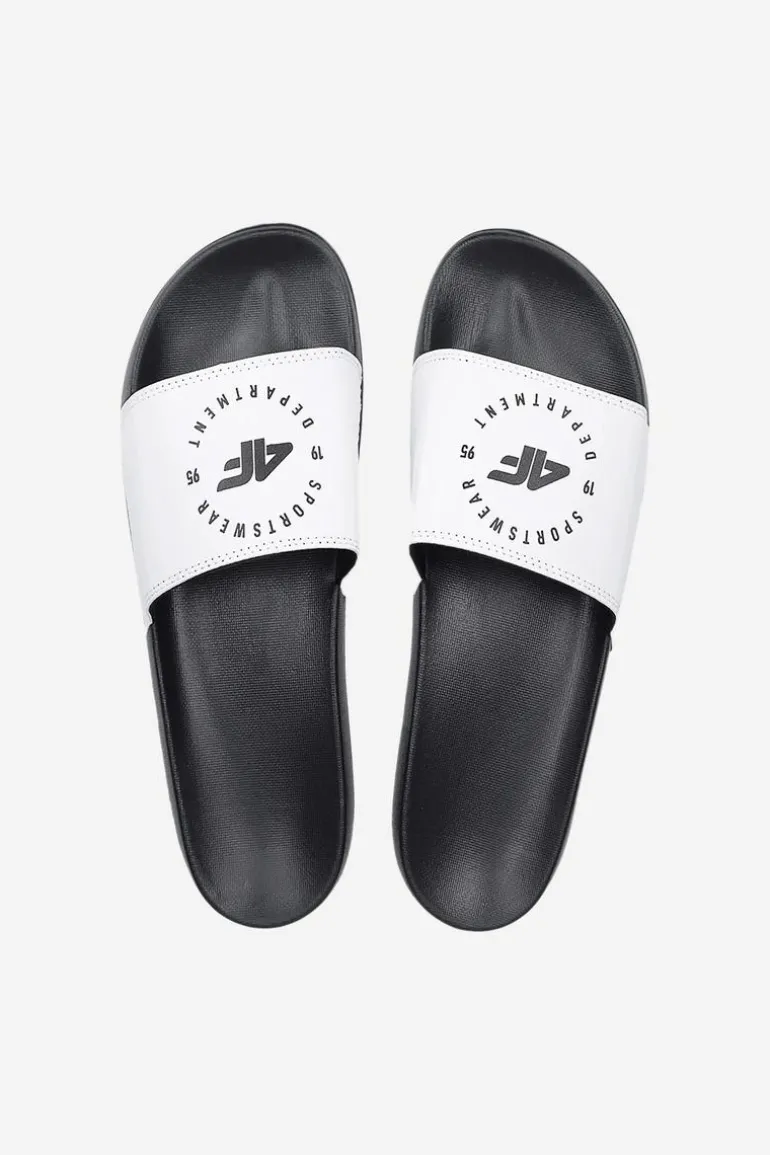 Damskie Klapki 4FMM00FFLIF044A-10S Biało-Czarne