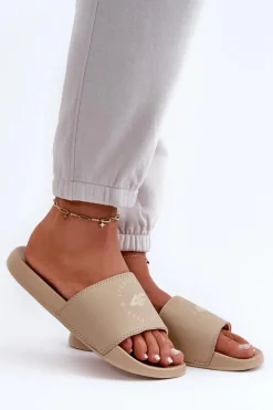 Damskie Klapki 4FMM00FFLIF044A-83S Beżowe