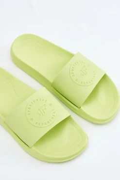 Damskie Klapki 4FMM00FFLIF045-45S Limonkowe