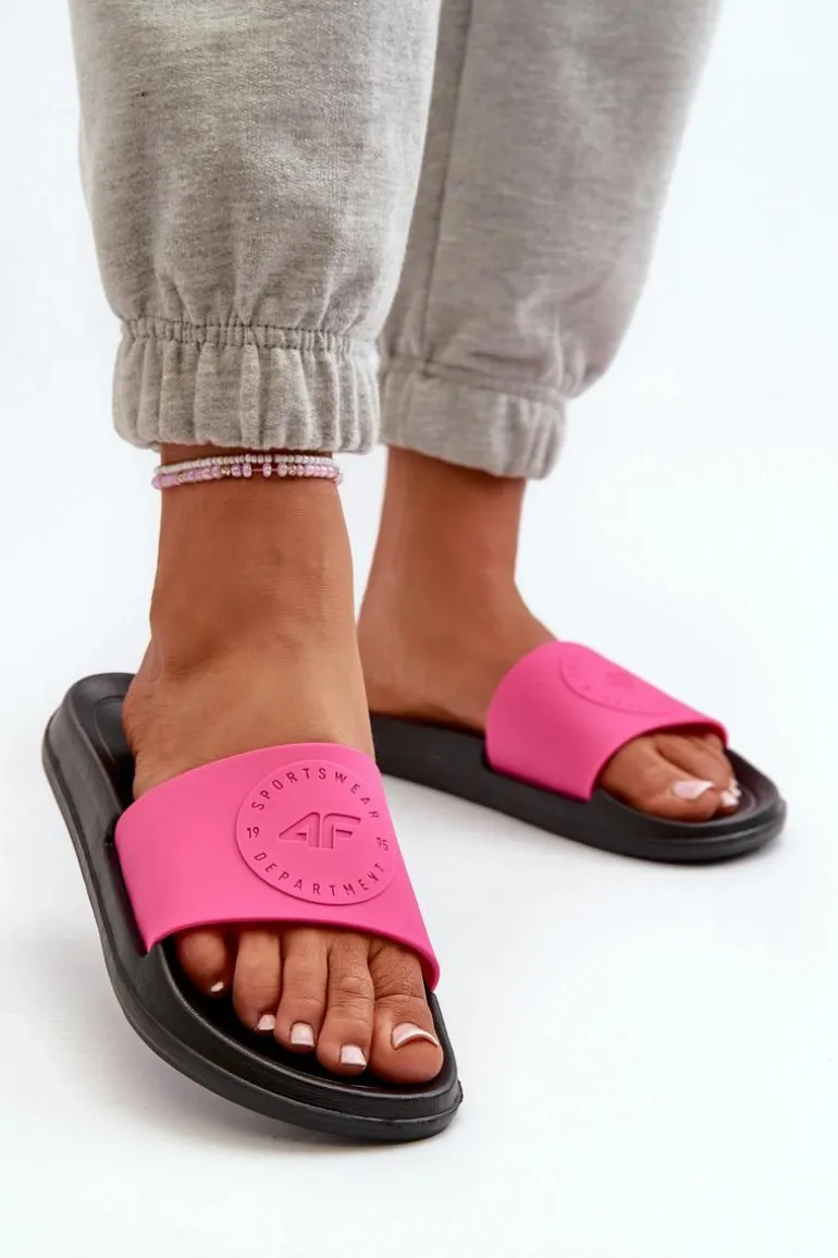 Damskie Klapki 4FMM00FFLIF045-55S Różowo-Czarne