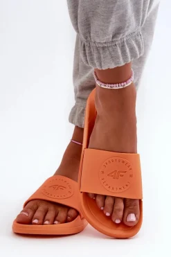 Damskie Klapki 4FMM00FFLIF045-70S Pomarańczowe