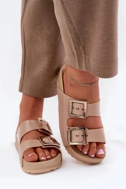 Damskie Klapki Gładkie Pachnące ZAXY NN285092 Beżowe