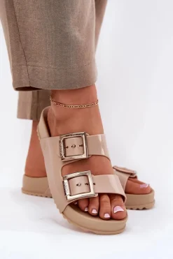 Damskie Klapki Gładkie Pachnące ZAXY NN285092 Beżowe