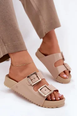 Damskie Klapki Gładkie Pachnące ZAXY NN285092 Beżowe