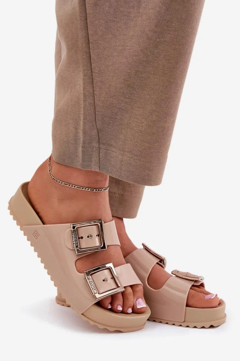 Damskie Klapki Gładkie Pachnące ZAXY NN285092 Beżowe