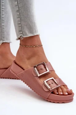 Damskie Klapki Gładkie ZAXY HH285156 Brudny Róż