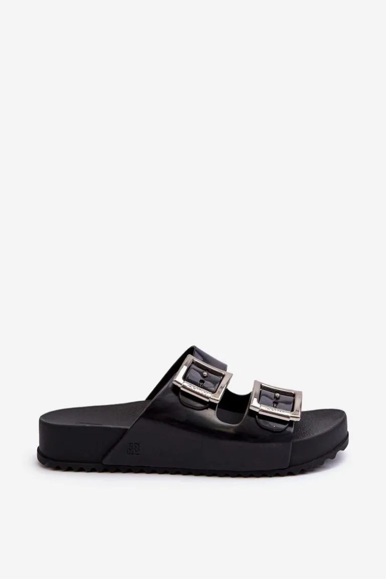 Damskie Klapki Gładkie ZAXY HH285157 Czarne