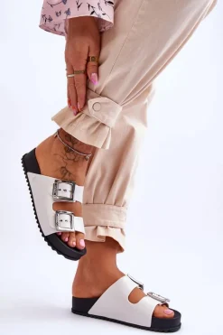 Damskie Klapki Gładkie ZAXY HH285159 Białe