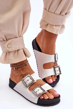 Damskie Klapki Gładkie ZAXY HH285159 Białe