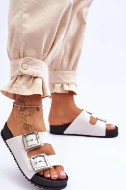 Damskie Klapki Gładkie ZAXY HH285159 Białe