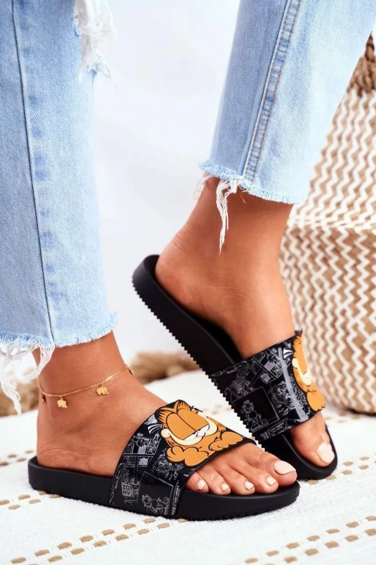 Damskie Klapki Garfield ZAXY Czarne FF285073