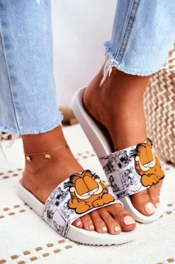 Damskie Klapki Garfield ZAXY Białe FF285074