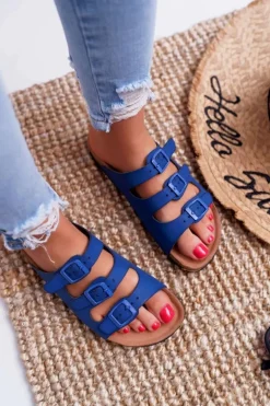 Damskie Klapki Granatowe Big Star DD274140