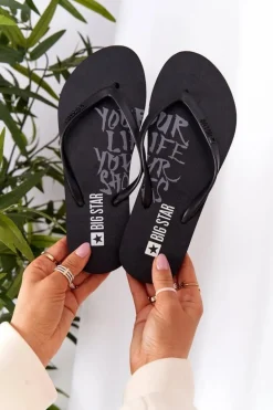 Damskie Klapki Japonki Big Star FF274A309 Czarne