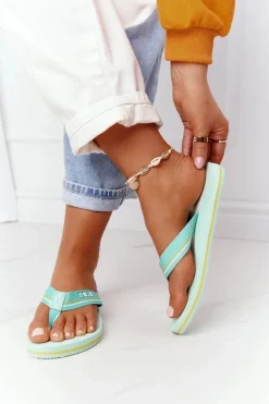 Damskie Klapki Japonki Big Star HH274A061 Jasnozielone