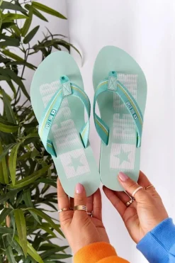 Damskie Klapki Japonki Big Star HH274A061 Jasnozielone