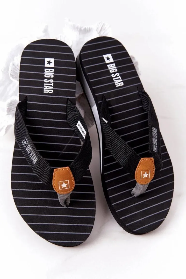 Damskie Klapki Japonki Big Star DD274A247 Czarne