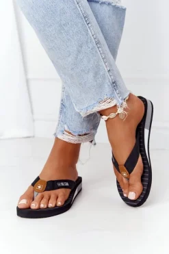 Damskie Klapki Japonki Big Star DD274A247 Czarne